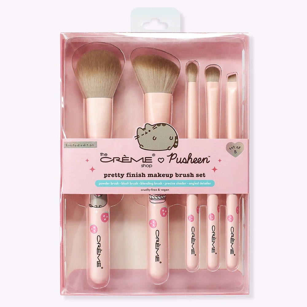 BNIB The Crème Shop x Pusheen Baby Pink Makeup Brush Set
